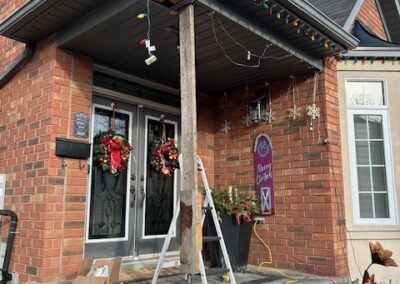 During column and railing repair project